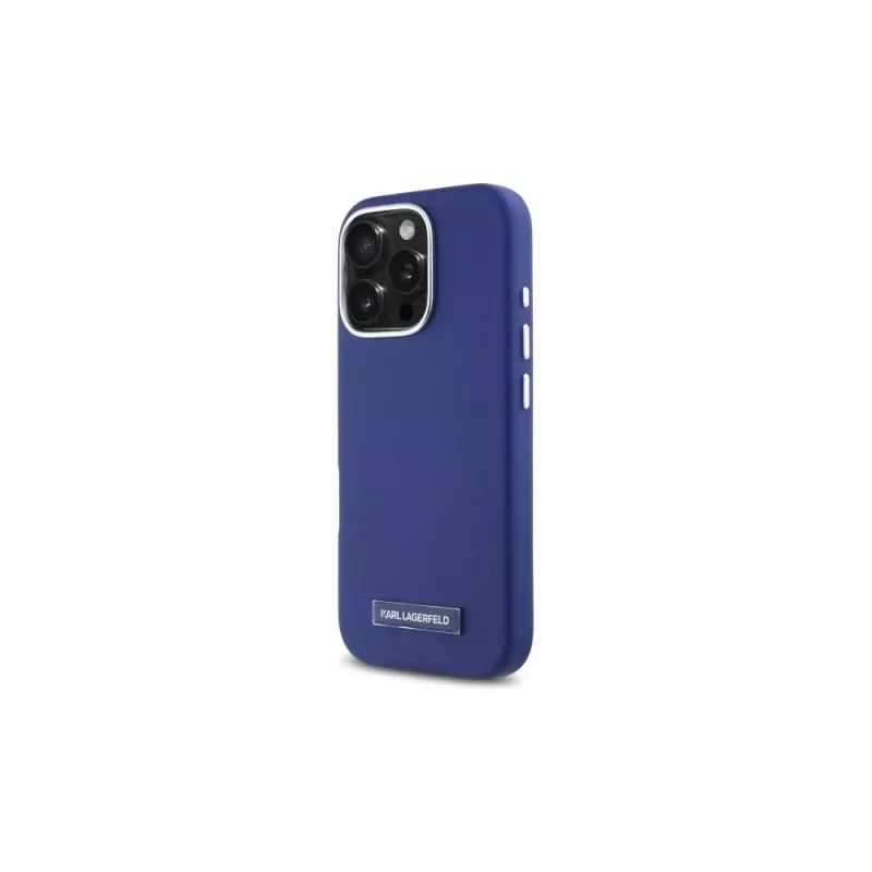 Karl Lagerfeld KLHMP16LPGMSRPB Hardcase Metal Plate MagSafe für iPhone 16 Pro 6.3 Blau
