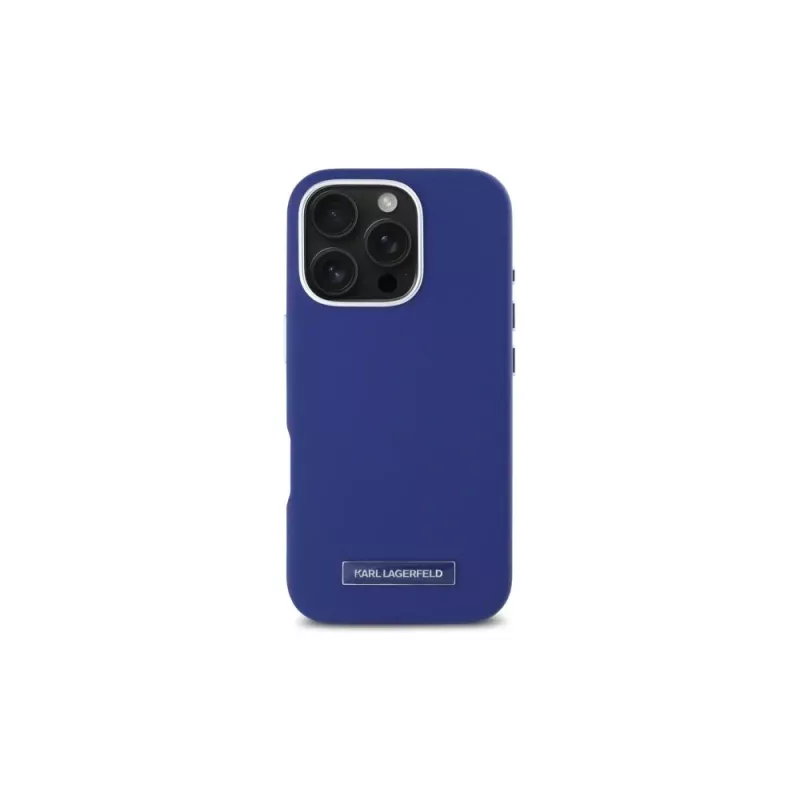 Karl Lagerfeld KLHMP16LPGMSRPB Hardcase Metal Plate MagSafe für iPhone 16 Pro 6.3 Blau