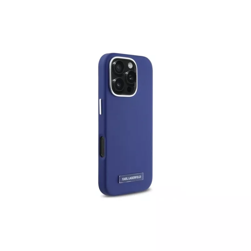 Karl Lagerfeld KLHMP16LPGMSRPB Hardcase Metal Plate MagSafe für iPhone 16 Pro 6.3 Blau