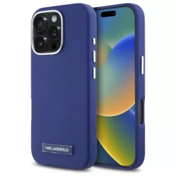 Karl Lagerfeld KLHMP16XPGMSRPB iPhone 16 Pro Max 6.9 Blau Hardcase FW Metal Plate MagSafe