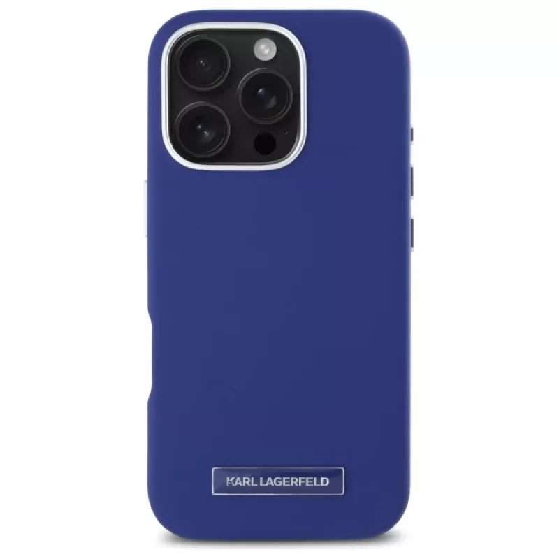 Karl Lagerfeld KLHMP16XPGMSRPB iPhone 16 Pro Max 6.9 Blau Hardcase FW Metal Plate MagSafe