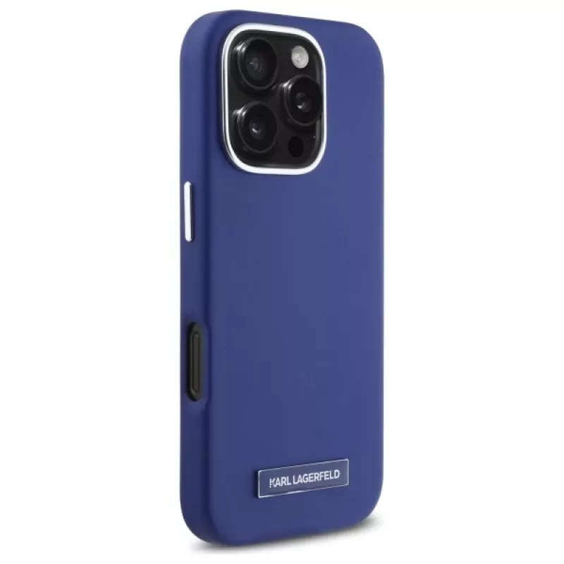 Karl Lagerfeld KLHMP16XPGMSRPB iPhone 16 Pro Max 6.9 Blau Hardcase FW Metal Plate MagSafe