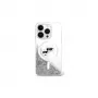 Karl Lagerfeld Liquid Glitter Karl & Choupette Head MagSafe Case für iPhone 16 (Transparent)