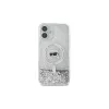 Karl Lagerfeld Liquid Glitter Karl Head MagSafe Hard Case für iPhone 16 Plus, Transparent