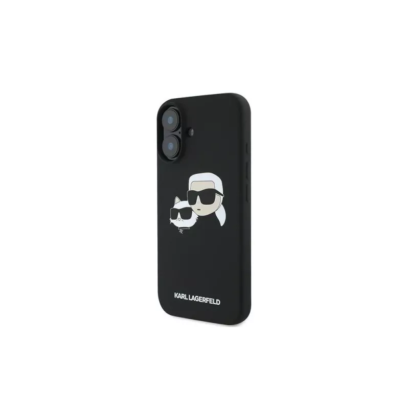Karl Lagerfeld iPhone 16 Plus 6,7 inch Black Hardcase Silicone Double Heads Print MagSafe
