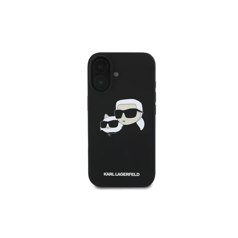 Karl Lagerfeld iPhone 16 Plus 6,7 inch Black Hardcase Silicone Double Heads Print MagSafe