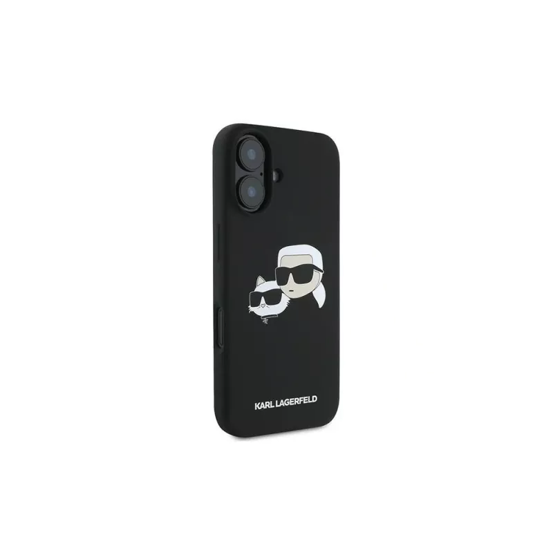 Karl Lagerfeld iPhone 16 Plus 6,7 inch Black Hardcase Silicone Double Heads Print MagSafe