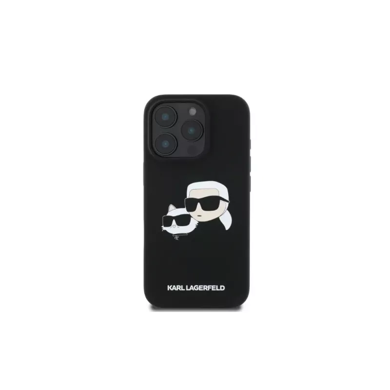 Karl Lagerfeld KLHMP16LSKCHPPLK iPhone 16 Pro 6,3 Zoll Black Hardcase Silicone Double Heads Print MagSafe