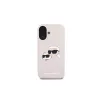 Karl Lagerfeld KLHMP16SSKCHPPLP iPhone 16 6,1 inch Pink Silicone Hardcase mit Double Heads Print und MagSafe