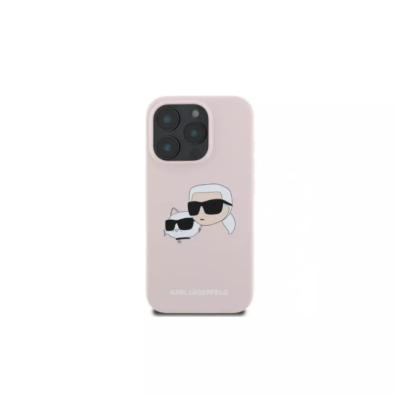 Karl Lagerfeld KLHMP16LSKCHPPLP iPhone 16 Pro 6,3 Zoll Pink Hardcase Silikon Double Heads Print MagSafe