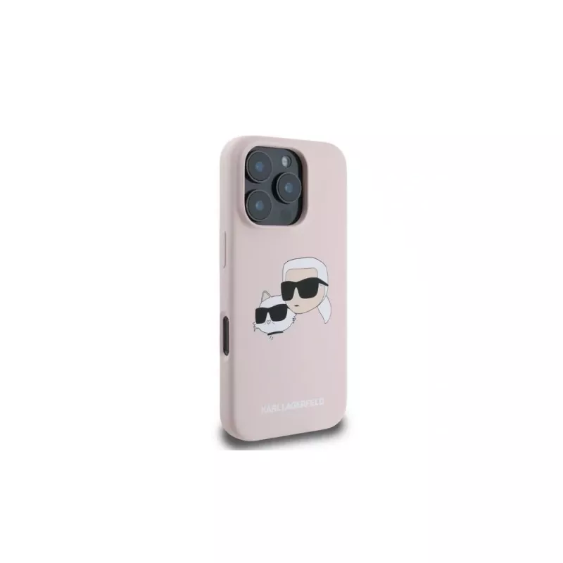 Karl Lagerfeld KLHMP16LSKCHPPLP iPhone 16 Pro 6,3 Zoll Pink Hardcase Silikon Double Heads Print MagSafe