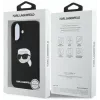 Karl Lagerfeld KLHMP16SSKHPPLK iPhone 16 6,1 Black Silicone Hard Case mit Karl Head Print und MagSafe