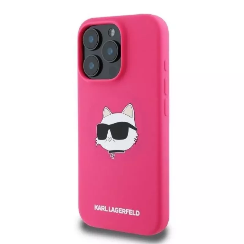 Karl Lagerfeld KLHMP16XSCHPPLF iPhone 16 Pro Max 6,9 Zoll Fuchsia Hartcase Silikon Choupette Head Print MagSafe