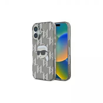Karl Lagerfeld IML Karl Head Electroplated Case für iPhone 16 (Schwarz)