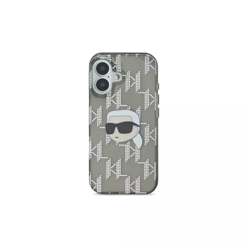 Karl Lagerfeld IML Karl Head Electroplated Case für iPhone 16 (Schwarz)