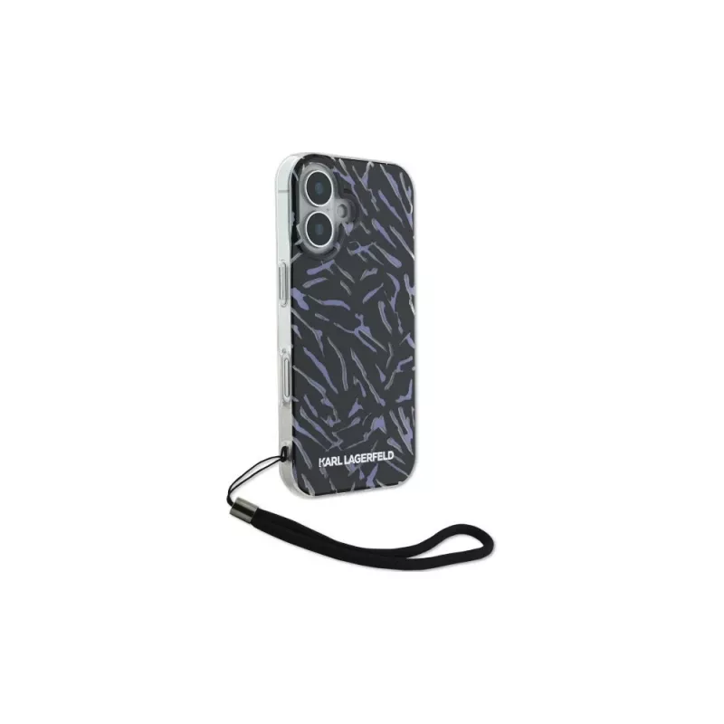 Karl Lagerfeld Zebra With Cord Case für Apple iPhone 16 - Lila