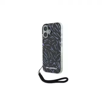 Karl Lagerfeld Zebra With Cord Case für iPhone 16 Plus (Lila)