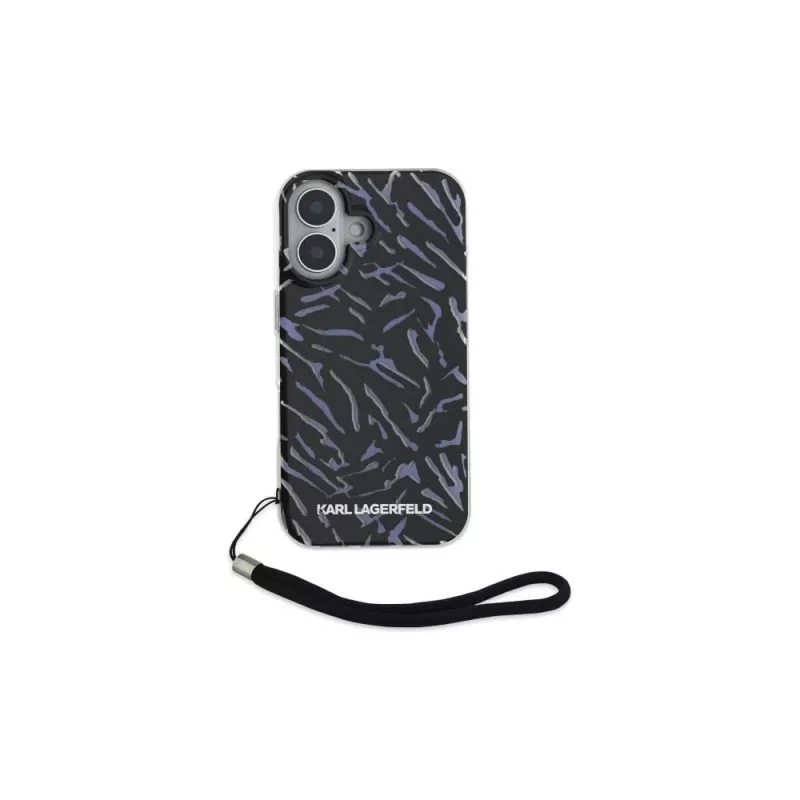 Karl Lagerfeld Zebra With Cord Case für iPhone 16 Plus (Lila)