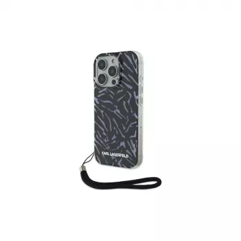 Karl Lagerfeld Zebra With Cord Case für iPhone 16 Pro, Lila