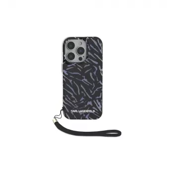 Karl Lagerfeld Zebra With Cord Case für iPhone 16 Pro, Lila