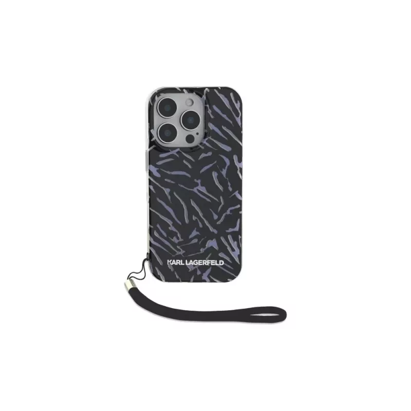 Karl Lagerfeld Zebra With Cord Case für iPhone 16 Pro, Lila
