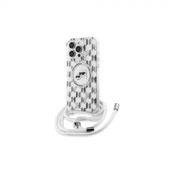 Karl Lagerfeld KLHMP16XHCKCKLCT iPhone 16 Pro Max 6,9 Zoll Transparente Hardcase IML Crossbody Monogram Karl & Choupette Head MagSafe