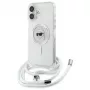 Karl Lagerfeld KLHMP16SHCKHNT iPhone 16 Hardcase Transparent Crossbody IML Karl Head Magsafe