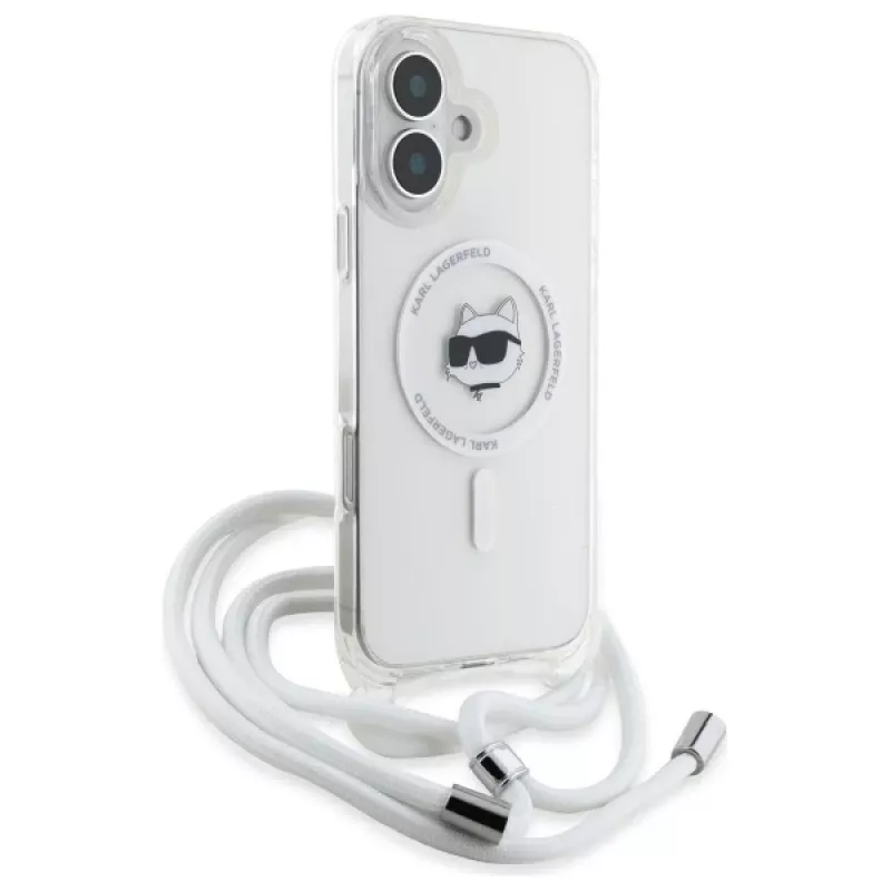 Karl Lagerfeld KLHMP16SHCCHNT iPhone 16 6.1 Hardcase Transparent IML Choupette Head & Cord Magsafe