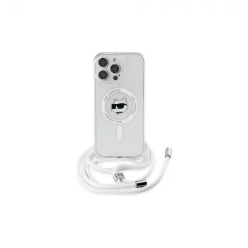 Karl Lagerfeld KLHMP16LHCCHNT iPhone 16 Pro 6.3 Hardcase Transparent IML Choupette Head & Cord Magsafe