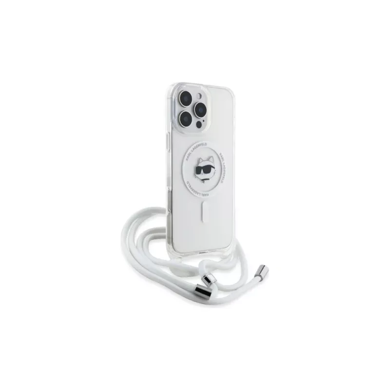 Karl Lagerfeld KLHMP16XHCCHNT iPhone 16 Pro Max 6.9 Hardcase Transparent IML Choupette Head & Cord Magsafe