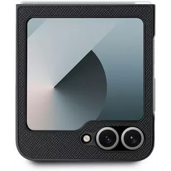 Karl Lagerfeld KLHCZF6SAPKCNPK Saffiano Metal Pin Case für Samsung Galaxy Z Flip6 / Z Flip7 FE, Schwarz