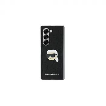 Karl Lagerfeld Saffiano Monogram Head Pin Hard Case für Samsung Galaxy Z Fold6 - Schwarz