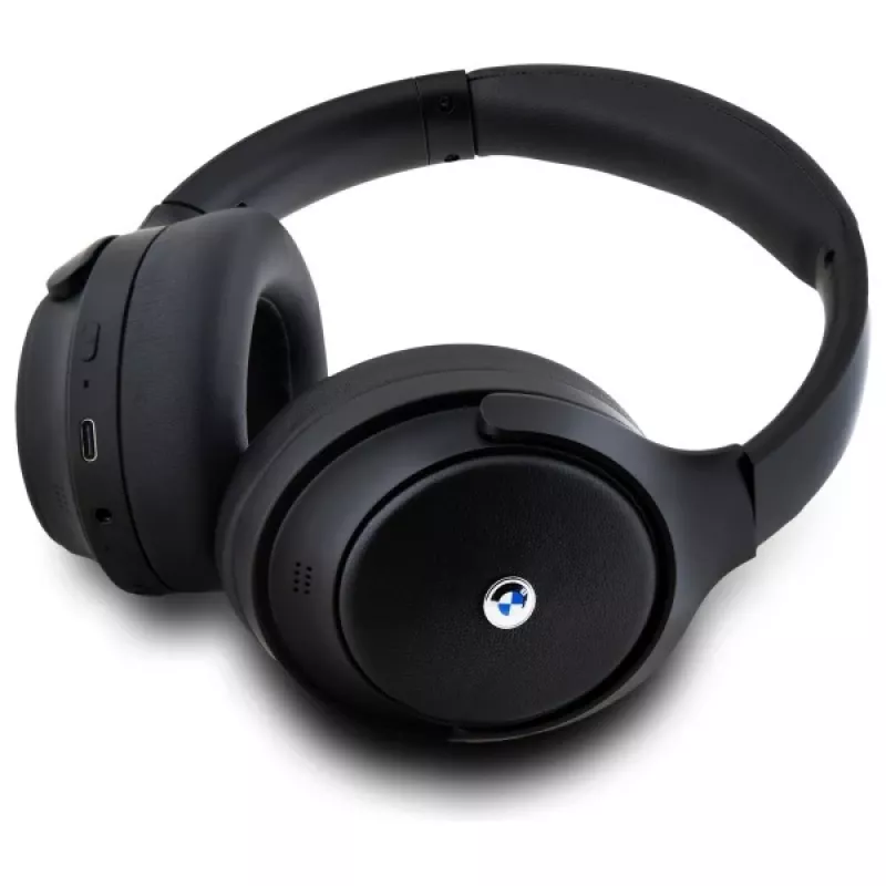 BMW Over-Ear Bluetooth-Kopfhörer mit aktiver Geräuschunterdrückung, Schwarz, Metall-Logos