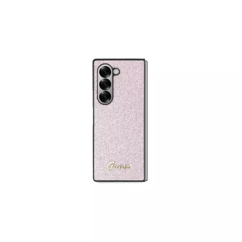 Guess GUHCZFD6HGGSHP Hard Case für Samsung Galaxy Z Fold6 (F956) - Pink 4G Glitter Script