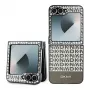 DKNY DKHCZF6PSOSPW Schutzhülle für Samsung Galaxy Z Flip 6 / Z Flip7 FE - Braun Repeat Pattern Bottom Stripe