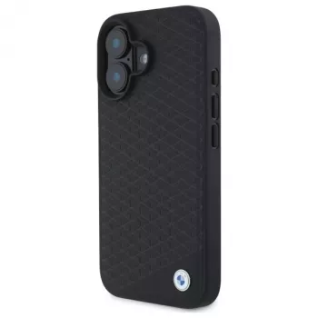 BMW BMHMP16S23RDDK iPhone 16 6,1 Zoll Black Hardcase Sign Leather Diamond Metal Logo MagSafe