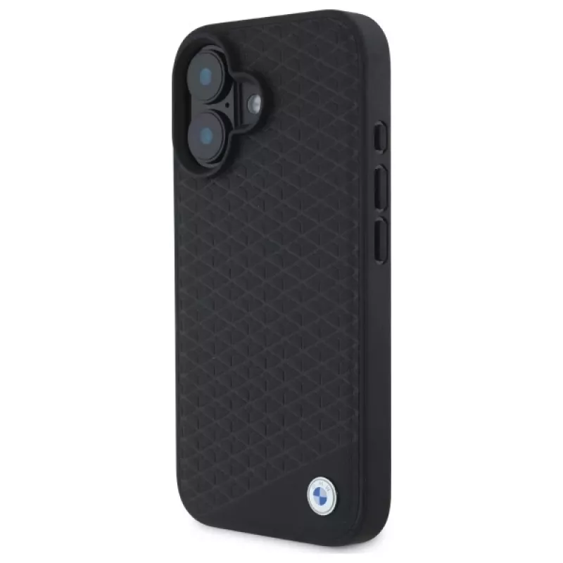 BMW BMHMP16S23RDDK iPhone 16 6,1 Zoll Black Hardcase Sign Leather Diamond Metal Logo MagSafe