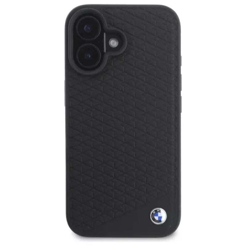 BMW BMHMP16S23RDDK iPhone 16 6,1 Zoll Black Hardcase Sign Leather Diamond Metal Logo MagSafe