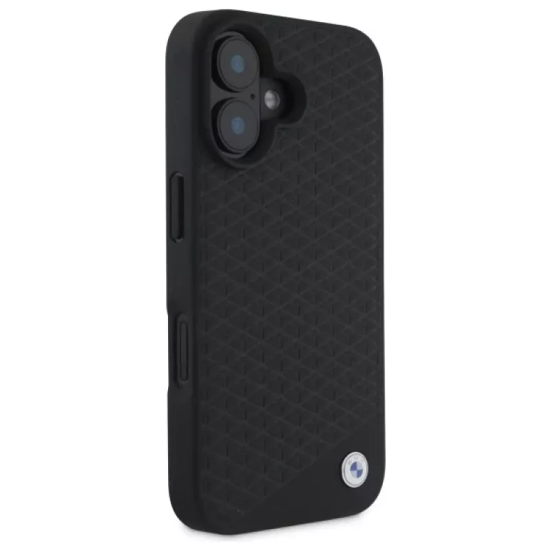 BMW BMHMP16S23RDDK iPhone 16 6,1 Zoll Black Hardcase Sign Leather Diamond Metal Logo MagSafe