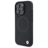 BMW Sign Leather Half Textured Hard Case mit Circle MagSafe für Apple iPhone 16 Pro Max 6,9 inch Schwarz