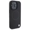 BMW Sign Leather Half Textured Hard Case mit Circle MagSafe für Apple iPhone 16 Pro Max 6,9 inch Schwarz