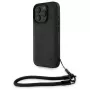 BMW Signature Leather Wordmark Cord Hardcase für Apple iPhone 16 Pro 6,3 Zoll - Schwarz
