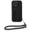 BMW Signature Leather Wordmark Cord Hardcase für Apple iPhone 16 Pro 6,3 Zoll - Schwarz