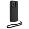 BMW Signature Leather Wordmark Cord Hardcase für Apple iPhone 16 Pro 6,3 Zoll - Schwarz