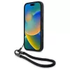 BMW Signature Leather Wordmark Cord Hardcase für Apple iPhone 16 Pro 6,3 Zoll - Schwarz