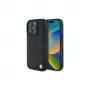 BMW Sign Leather Crossing Lines Pattern Hard Case für Apple iPhone 16 Pro 6,3 Zoll Schwarz