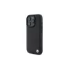 BMW Sign Leather Crossing Lines Pattern Hard Case für Apple iPhone 16 Pro 6,3 Zoll Schwarz