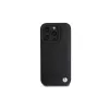 BMW Sign Leather Crossing Lines Pattern Hard Case für Apple iPhone 16 Pro 6,3 Zoll Schwarz