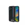 BMW M Meshed Tricolor Stripes MagSafe Hard Case für iPhone 16 6,1 Zoll Schwarz