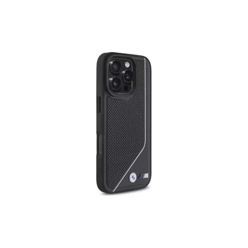 BMW M Perforated Twisted Line MagSafe Hard Case für iPhone 16 Pro (6,3 Zoll) - Schwarz